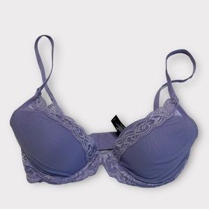 Natori Feathers Contour Plunge T-Shirt Lace Trim Underwire bra